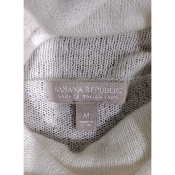 Banana Republic High Neck Long Sweater Made of Italian Yarn, Cream, Size M - Picture 4 of 5